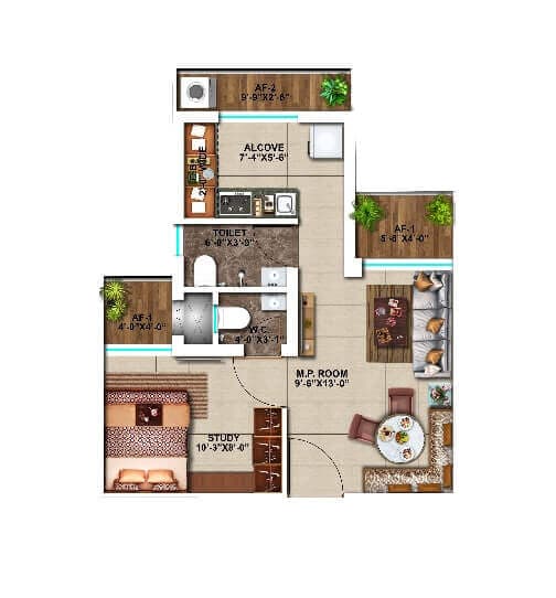 1BHK floor Plan